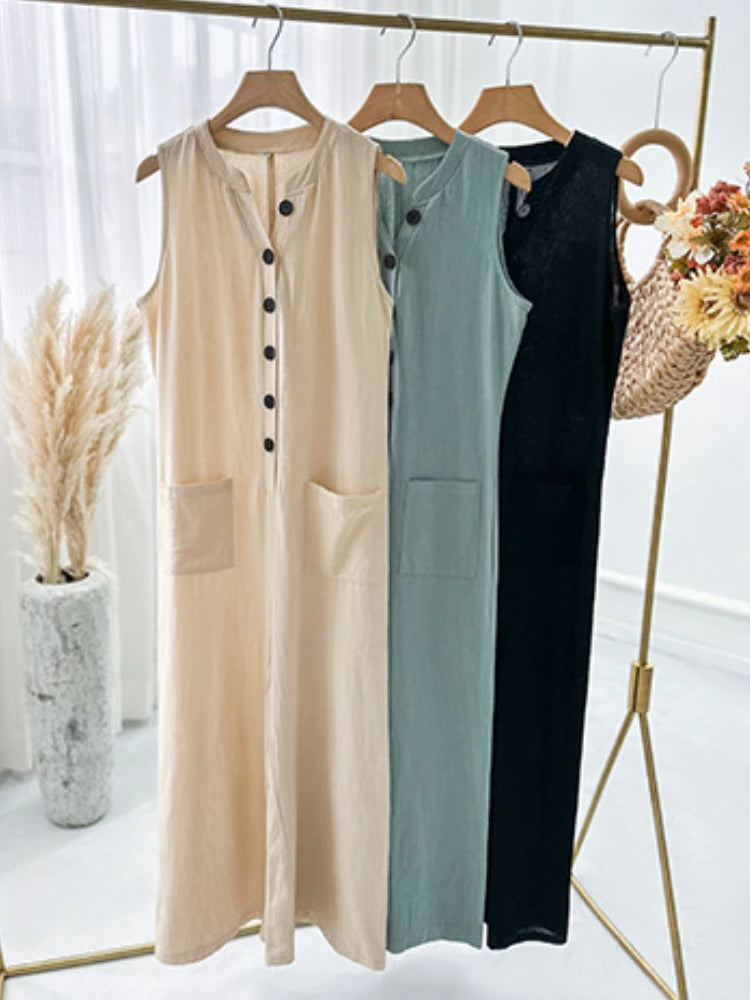 Spring Summer Women's Fashion Sleeveless Jumpsuits Office Lady Elegant Solid Color Jumpsuit Women Casual Overall Traf Bodysuit